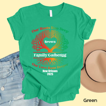 Custom Family Reunion T Shirts Personalized Family Name Tees Our Roots Run Deep Our Love Runs Deeper Shirt Adult Youth Toddler Tree Of Life Matching Tees