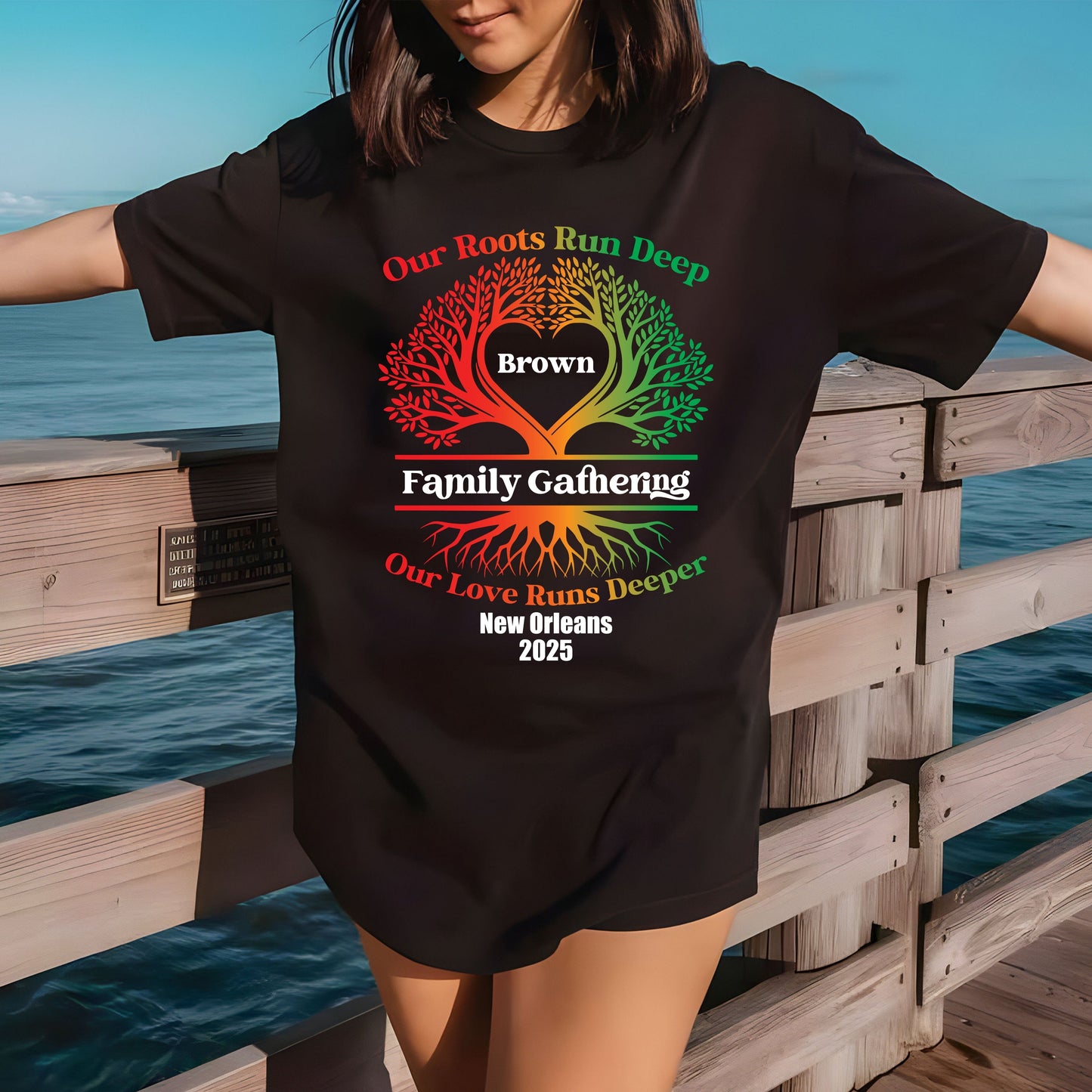 Custom Family Reunion T Shirts Personalized Family Name Tees Our Roots Run Deep Our Love Runs Deeper Shirt Adult Youth Toddler Tree Of Life Matching Tees