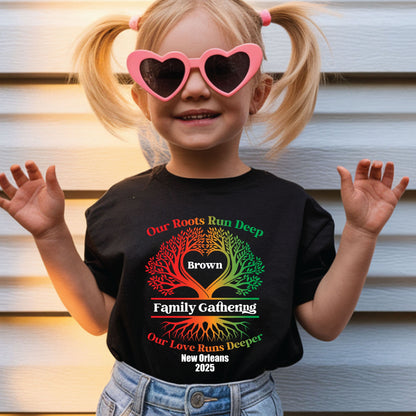 Custom Family Reunion T Shirts Personalized Family Name Tees Our Roots Run Deep Our Love Runs Deeper Shirt Adult Youth Toddler Tree Of Life Matching Tees