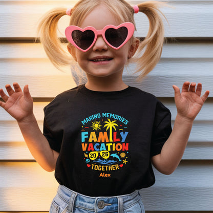 Custom Family Vacation 2026 T Shirts Personalized Name Tee Making Memories Together