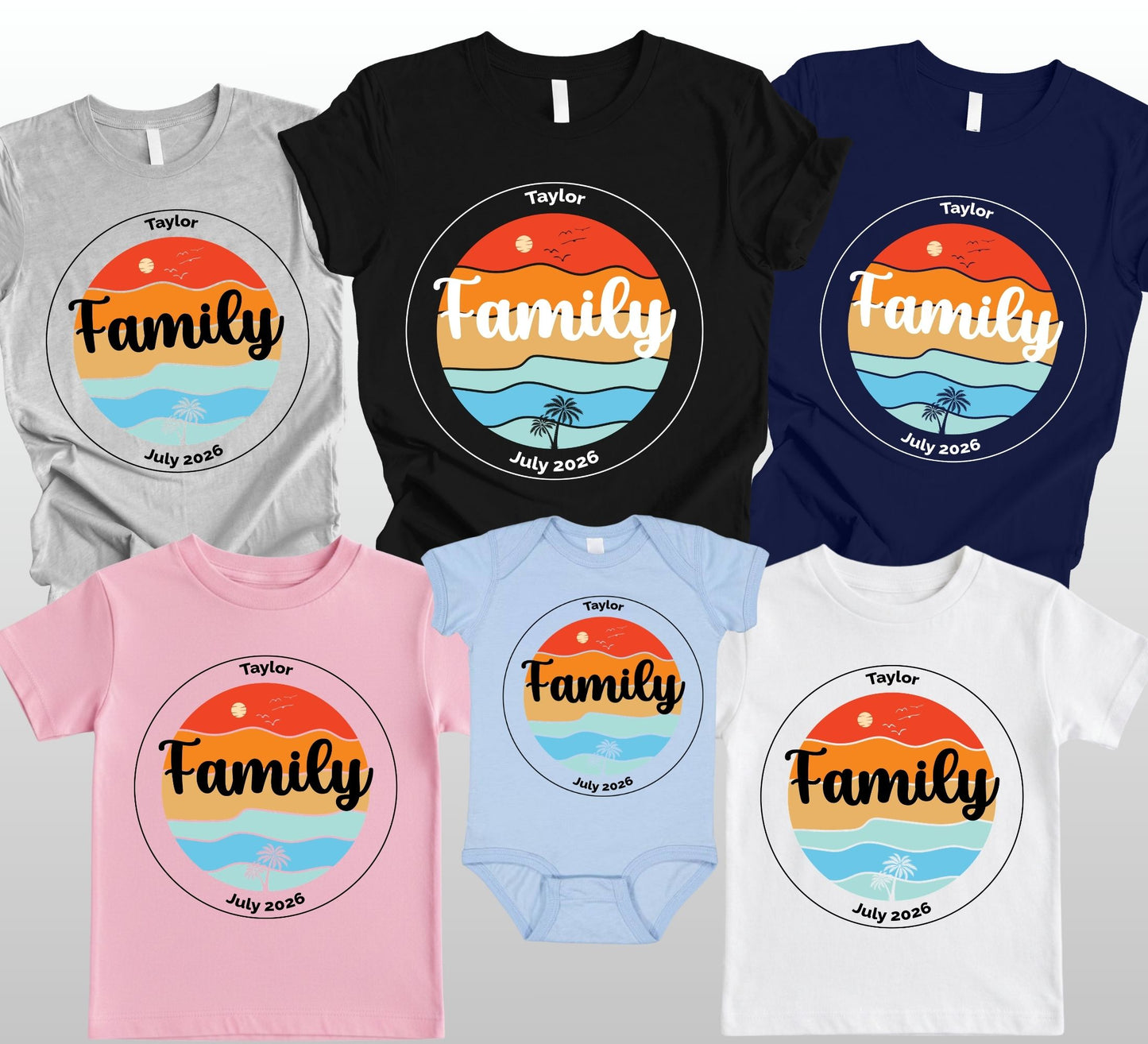 Custom Family Vacation T Shirts Personalized Family Name Tees Beach Trip Shirt