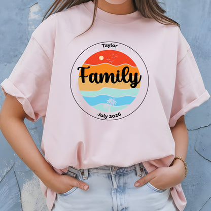 Custom Family Vacation T Shirts Personalized Family Name Tees Beach Trip Shirt
