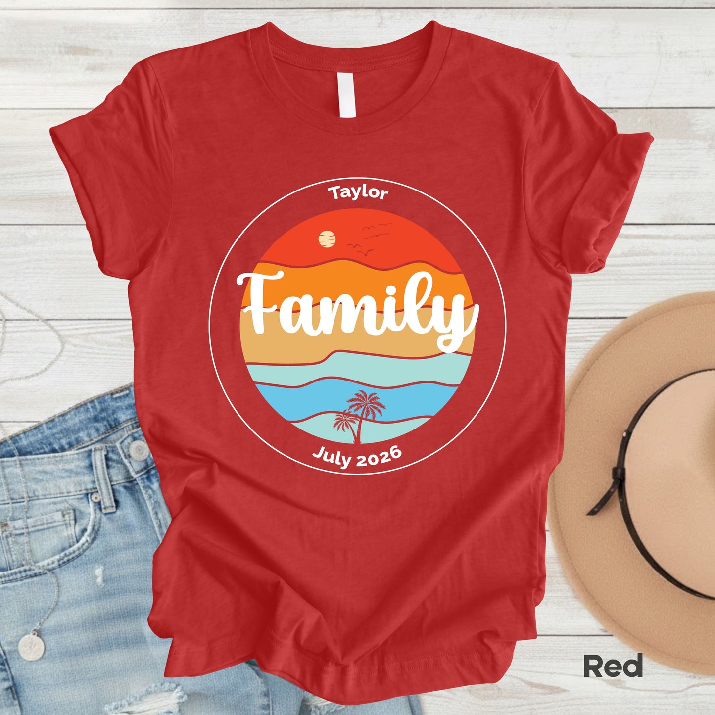 Custom Family Vacation T Shirts Personalized Family Name Tees Beach Trip Shirt