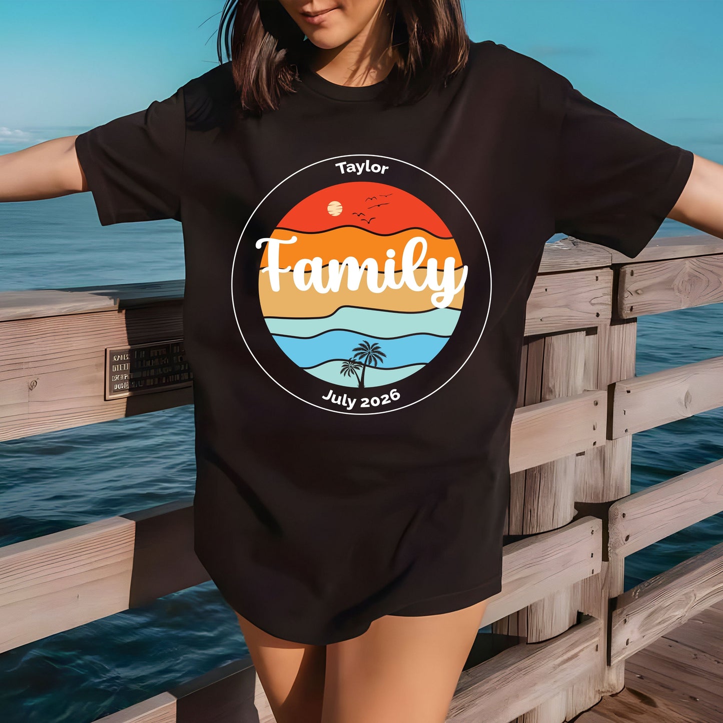 Custom Family Vacation T Shirts Personalized Family Name Tees Beach Trip Shirt