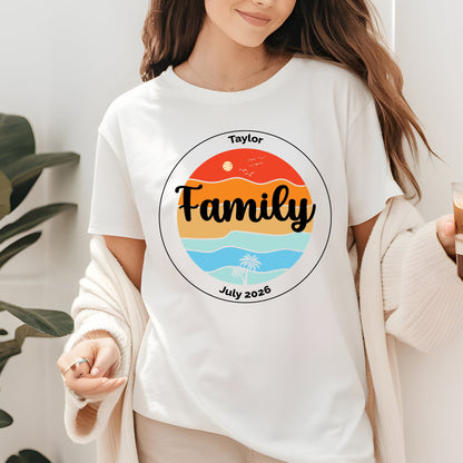 Custom Family Vacation T Shirts Personalized Family Name Tees Beach Trip Shirt