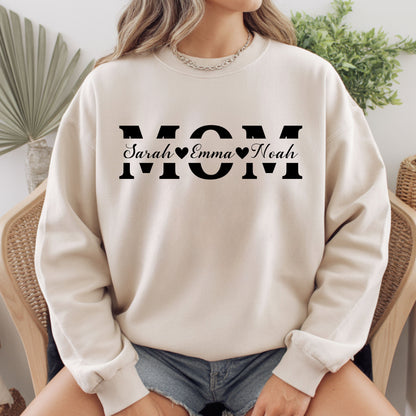 Custom Mom Comfort Colors T Shirts Mama Sweatshirt With Kids Name Mother's Day Gift Tees For Women Personalized Sweater