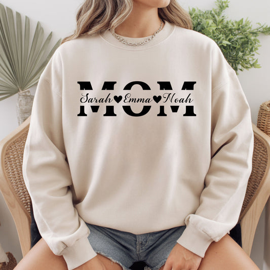 Custom Mom Comfort Colors T Shirts Mama Sweatshirt With Kids Name Mother's Day Gift Tees For Women Personalized Sweater