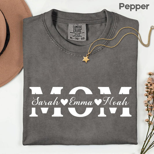 Custom Mom Comfort Colors T Shirts Mama Sweatshirt With Kids Name Mother's Day Gift Tees For Women Personalized Sweater