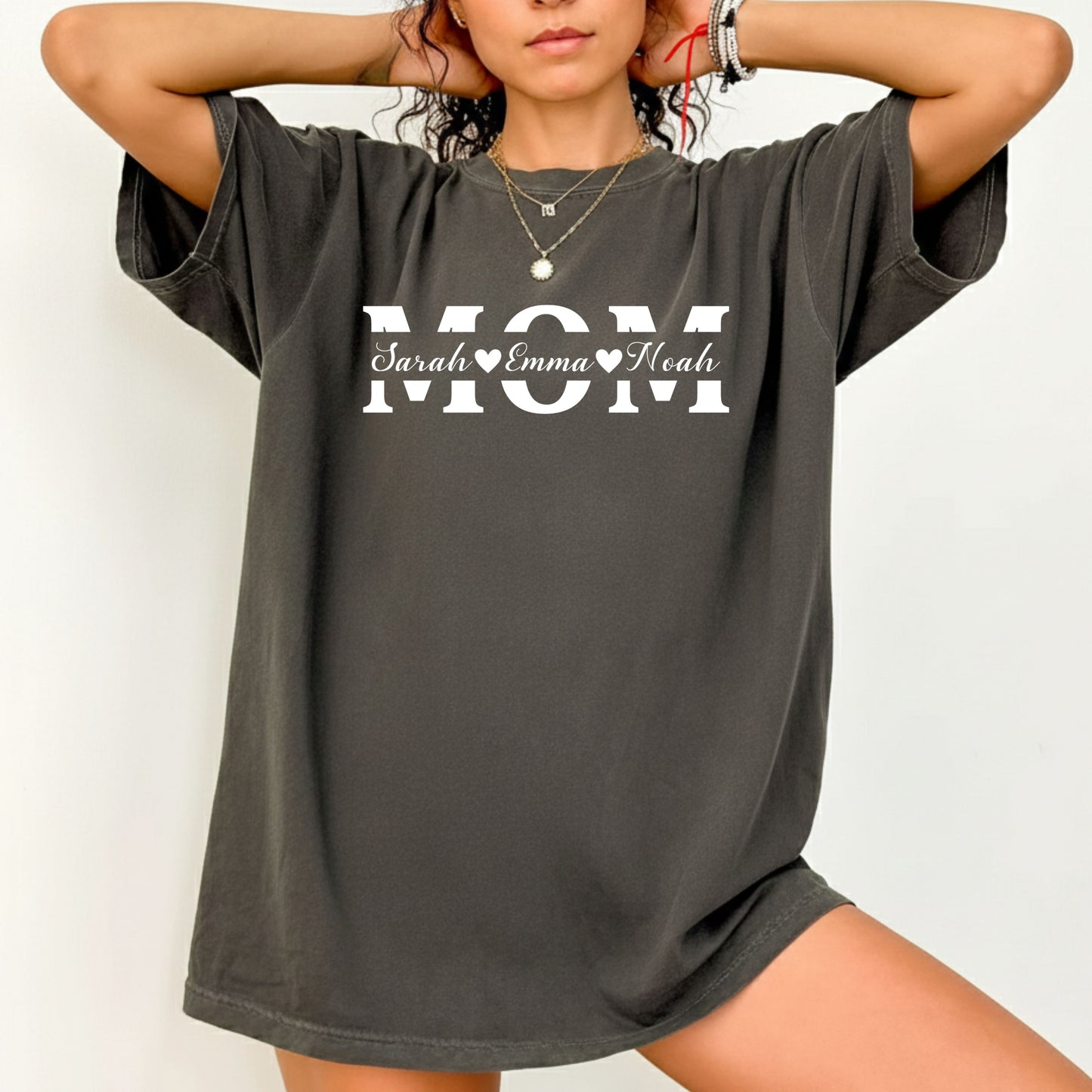 Custom Mom Comfort Colors T Shirts Mama Sweatshirt With Kids Name Mother's Day Gift Tees For Women Personalized Sweater