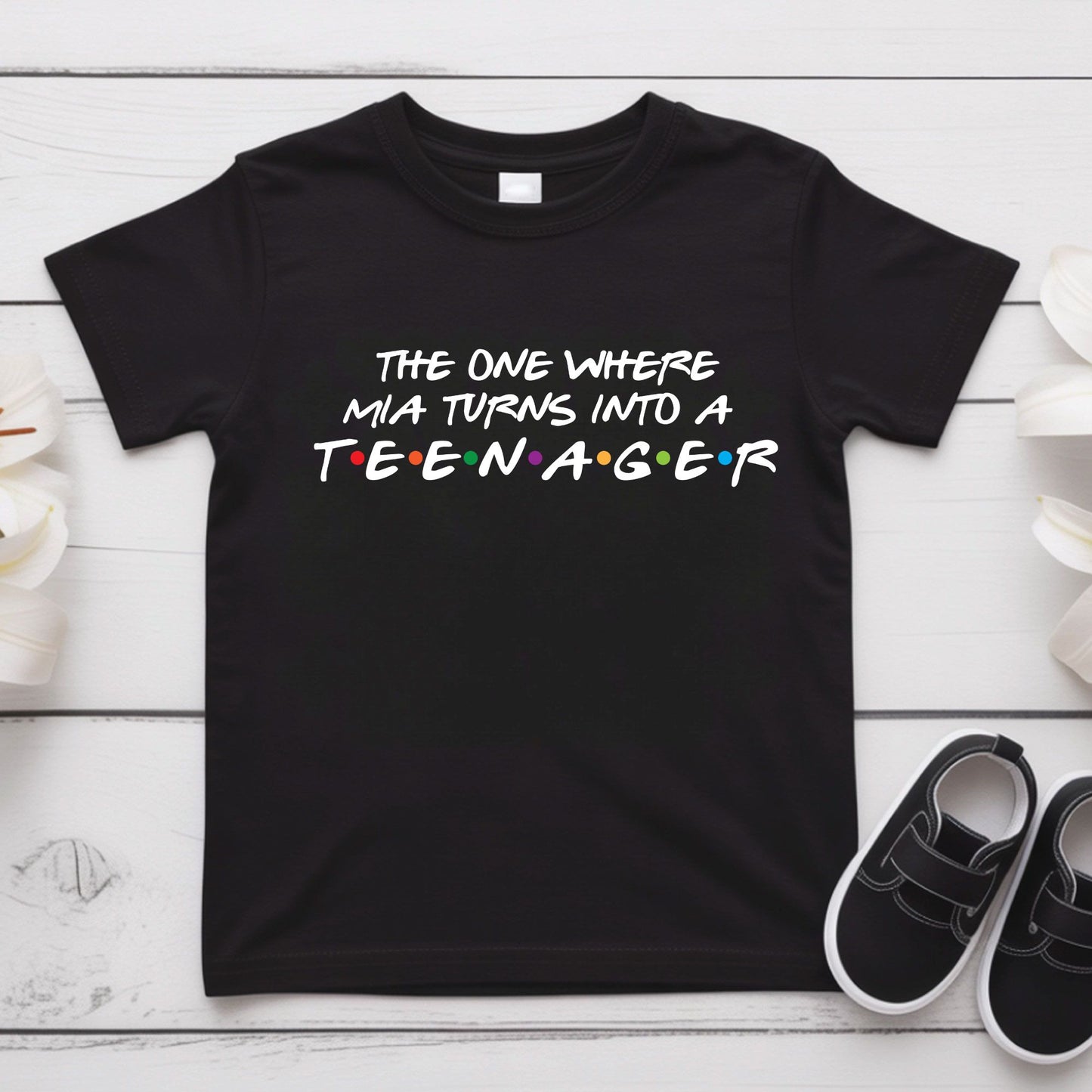 Custom Name 13th Birthday Shirt Official Teenager Youth Tee Personalized Birthday Gift For Girls Thirteen Year Old Childrens Party Outfit