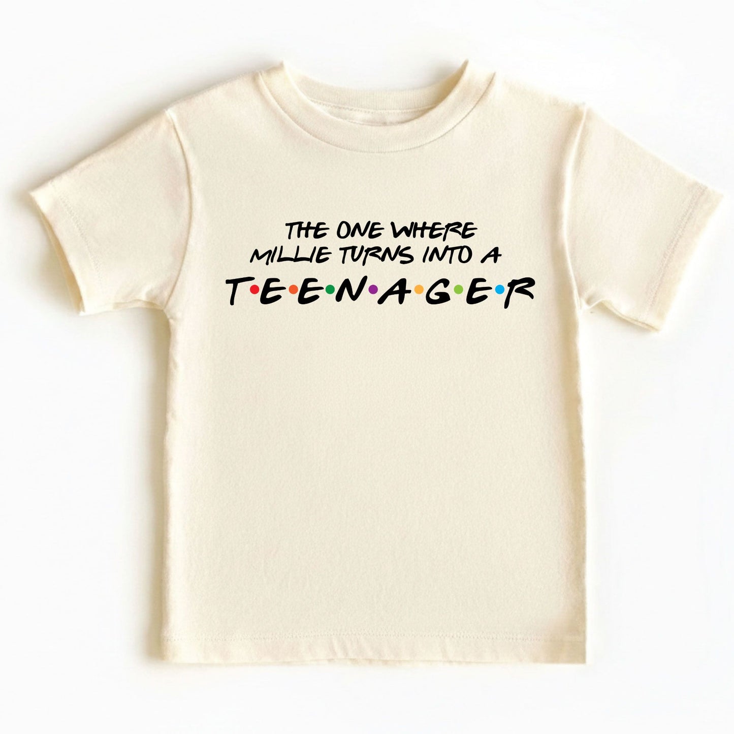 Custom Name 13th Birthday Shirt Official Teenager Youth Tee Personalized Birthday Gift For Girls Thirteen Year Old Childrens Party Outfit