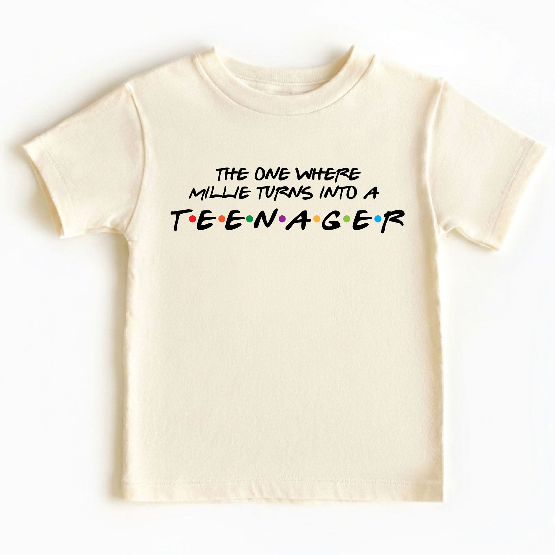 Custom Name 13th Birthday Shirt Official Teenager Youth Tee Personalized Birthday Gift For Girls Thirteen Year Old Childrens Party Outfit