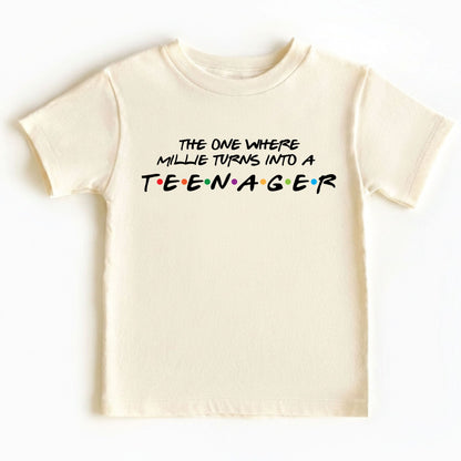 Custom Name 13th Birthday Shirt Official Teenager Youth Tee Personalized Birthday Gift For Girls Thirteen Year Old Childrens Party Outfit