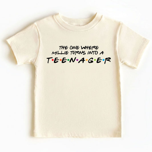 Custom Name 13th Birthday Shirt Official Teenager Youth Tee Personalized Birthday Gift For Girls Thirteen Year Old Childrens Party Outfit