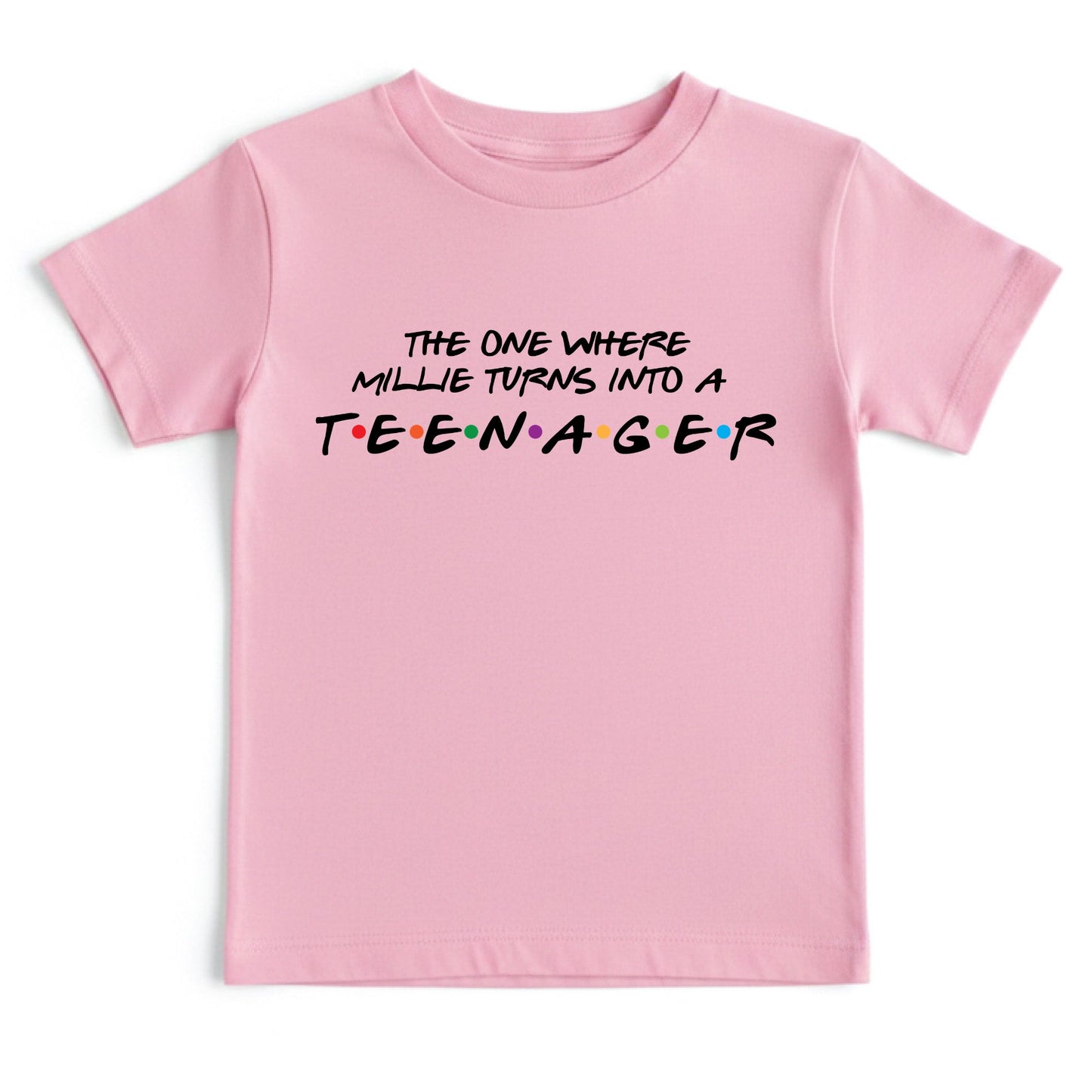 Custom Name 13th Birthday Shirt Official Teenager Youth Tee Personalized Birthday Gift For Girls Thirteen Year Old Childrens Party Outfit