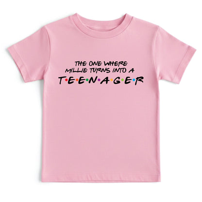 Custom Name 13th Birthday Shirt Official Teenager Youth Tee Personalized Birthday Gift For Girls Thirteen Year Old Childrens Party Outfit
