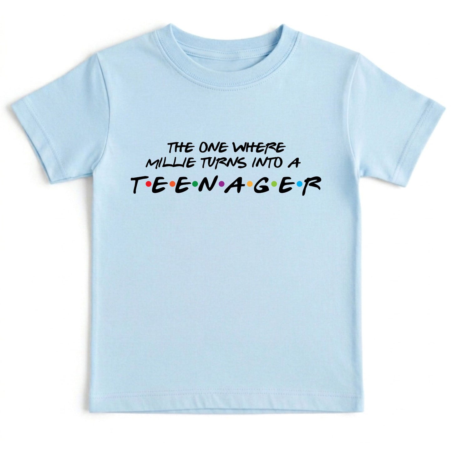 Custom Name 13th Birthday Shirt Official Teenager Youth Tee Personalized Birthday Gift For Girls Thirteen Year Old Childrens Party Outfit