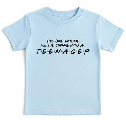 Custom Name 13th Birthday Shirt Official Teenager Youth Tee Personalized Birthday Gift For Girls Thirteen Year Old Childrens Party Outfit