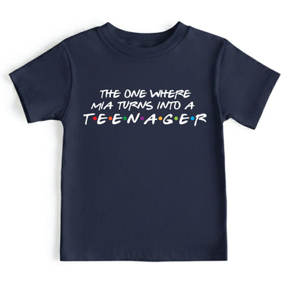 Custom Name 13th Birthday Shirt Official Teenager Youth Tee Personalized Birthday Gift For Girls Thirteen Year Old Childrens Party Outfit