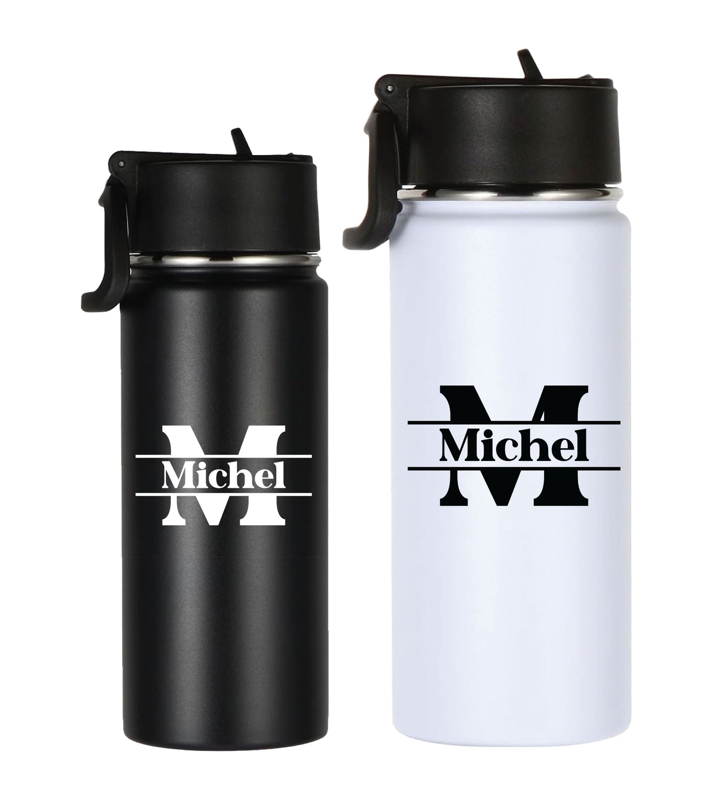 Custom Name Character Stainless Steel Water Bottle with Straw