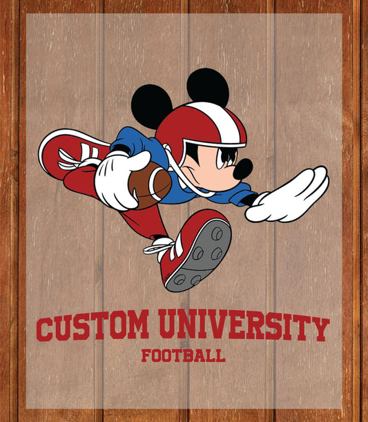 Custom University Football DTF Transfer Ready to Press, Personalized Cartoon Character Football Heat Transfer For Shirt, UV Sticker Prints