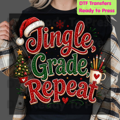 Merry Little Sparks DTF Transfers, Christmas Cable Knit Bow Disco Holiday Ready to Press