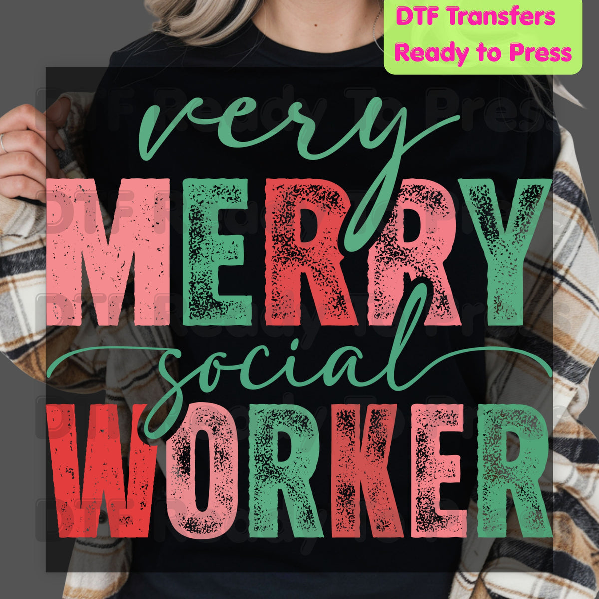Christmas CNA Buffalo Plaid DTF Transfers, Medical Nursing Lights Bandage Holiday Ready to Press