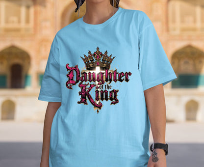 Daughter Of The King T Shirt Christian Princess Tee Pink Crown Cross Faith Shirt Adult Youth Toddler Baby Religious Gift Royal Faith Shirt