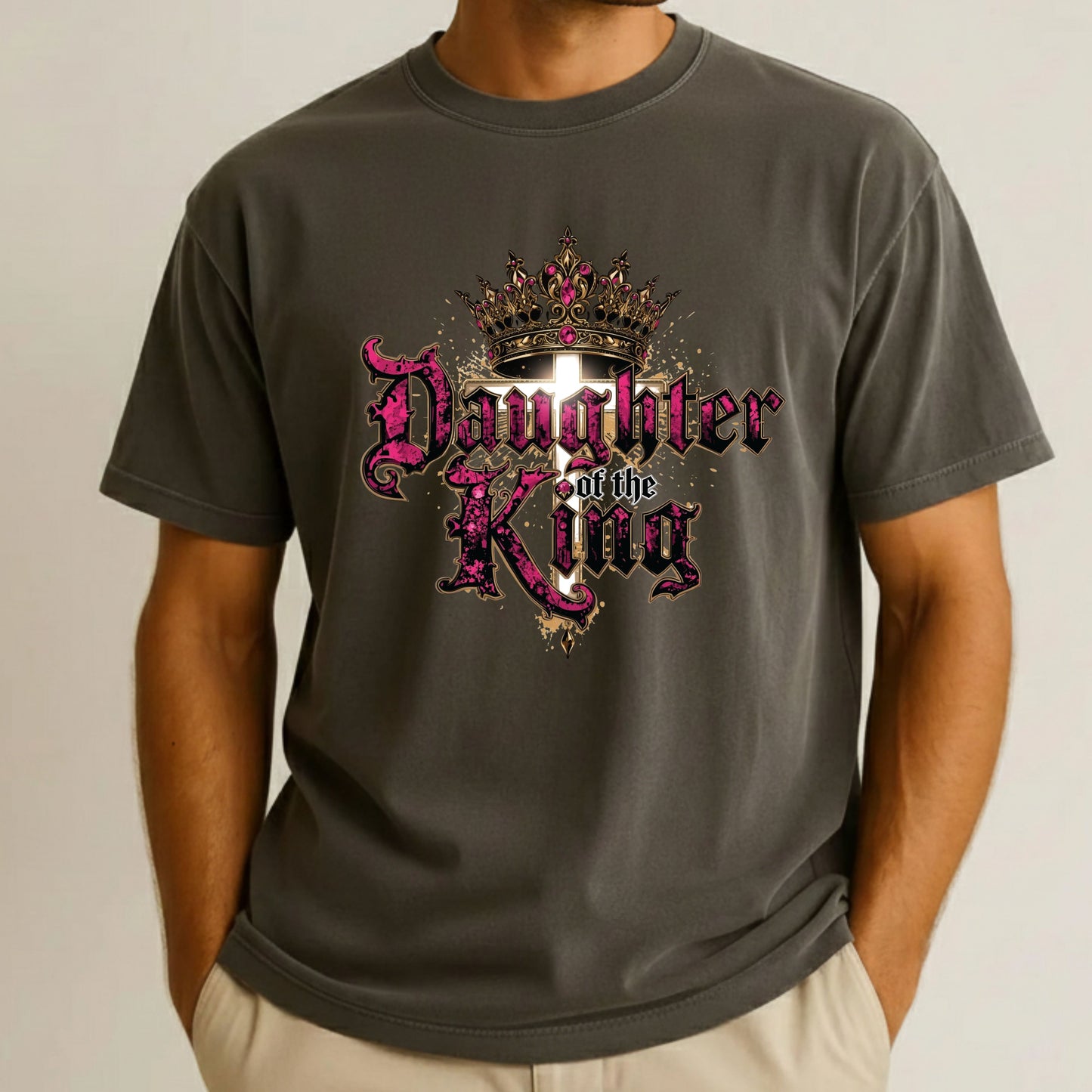 Daughter of the King Christian Comfort Colors T Shirt Bible Verse Tees Jesus Faith Apparel Tank Top Religious Long Sleeve