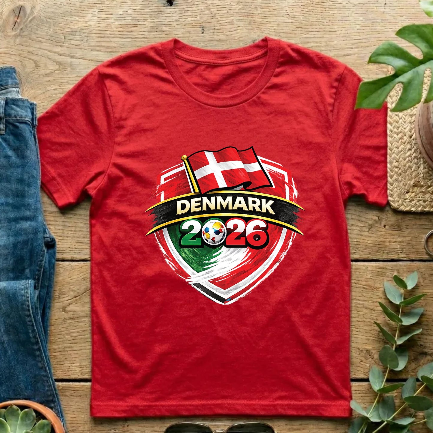 Denmark World Cup T Shirt Soccer Supporter Tees