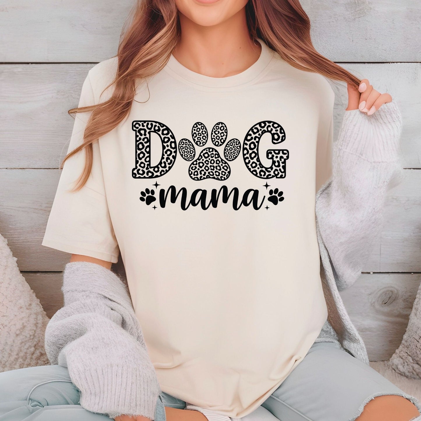 Dog Mama Leopard Paw DTF Transfer ready to Press Mother’s Day Heat Transfer for Shirts Mom UV Sticker Print Mama Iron On Transfer