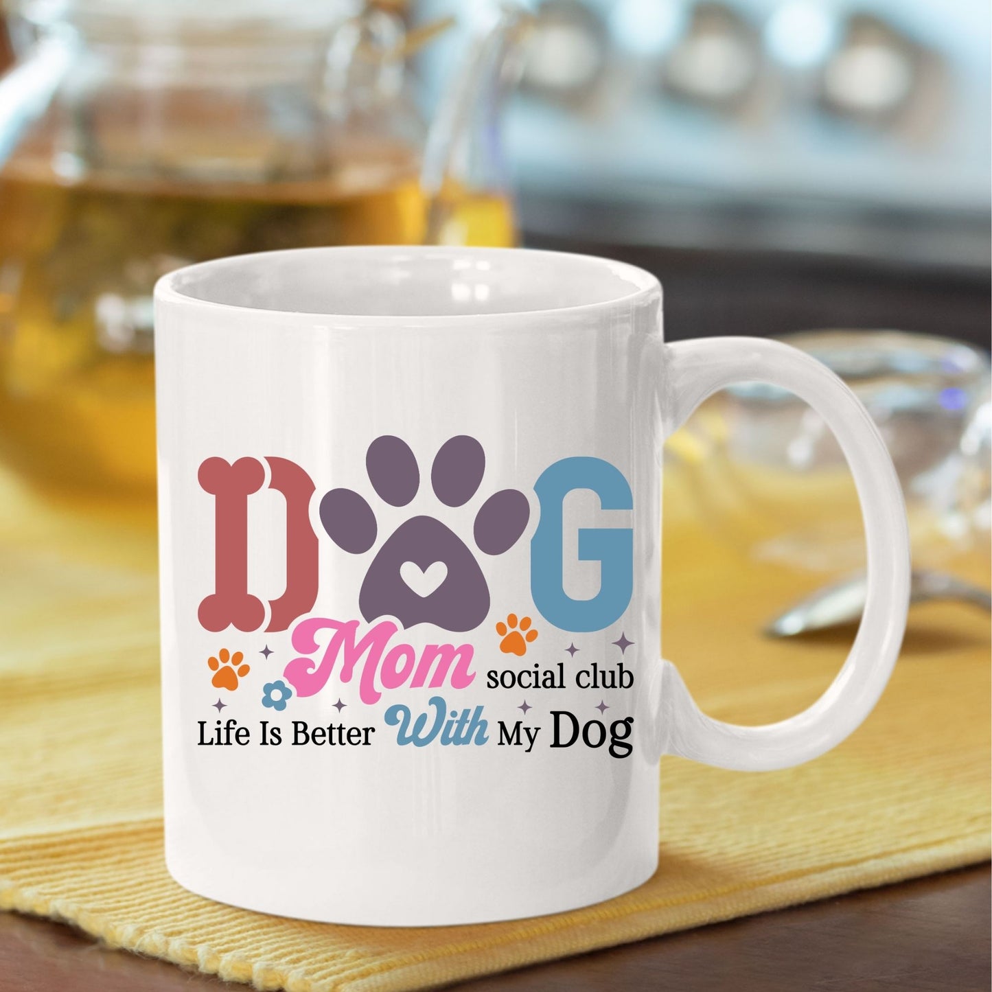 Dog Mom Social Club DTF Transfer ready to Press