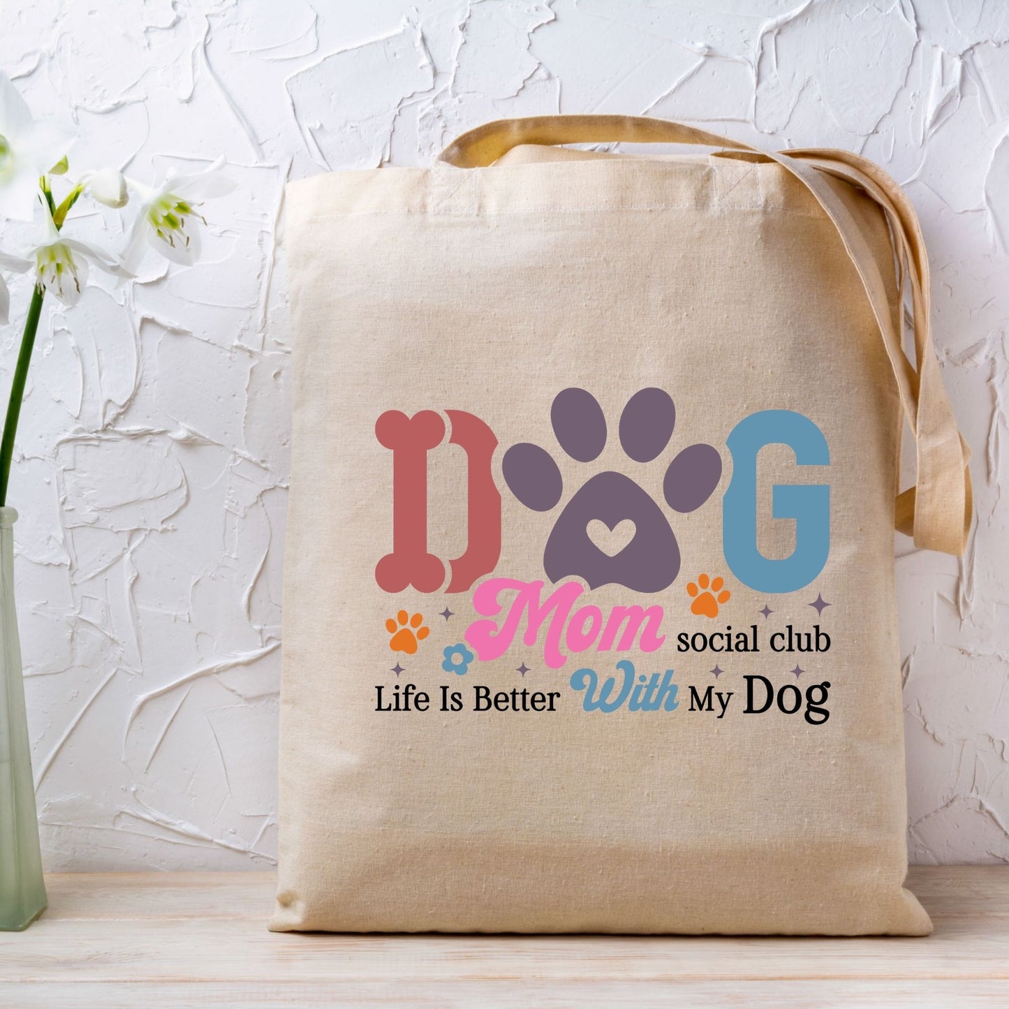 Dog Mom Social Club DTF Transfer ready to Press