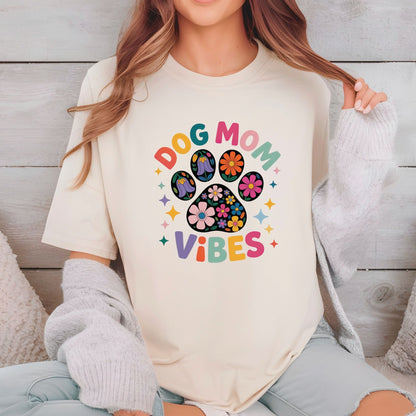 Dog Mom Vibes DTF Transfer ready to Press Mother's Day Animal Heat Transfer for Shirts Pet Lover UV Sticker Prints