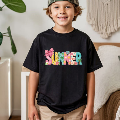 Doodle Summer Alphabet DTF Transfer Ready to Press Beach Vacation UV DTF Sticker Coquette Summer Heat Transfer for Shirts