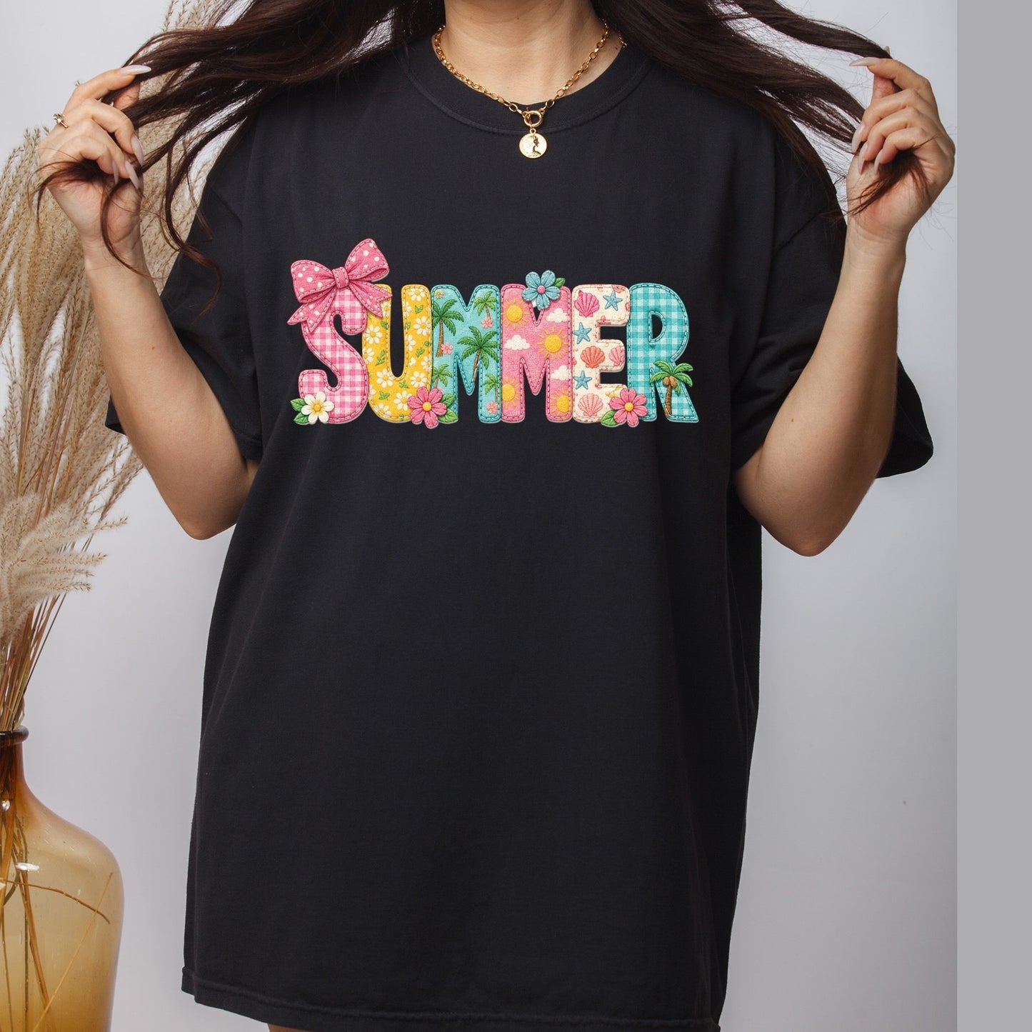 Doodle Summer Alphabet DTF Transfer Ready to Press Beach Vacation UV DTF Sticker Coquette Summer Heat Transfer for Shirts