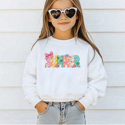 Doodle Summer Alphabet DTF Transfer Ready to Press Beach Vacation UV DTF Sticker Coquette Summer Heat Transfer for Shirts