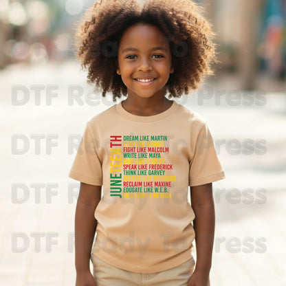 Dream Like Martin Lead Like Harriet Juneteenth DTF Transfer Ready to Press Black Leaders Heat Transfer for Shirts Black History UV Sticker