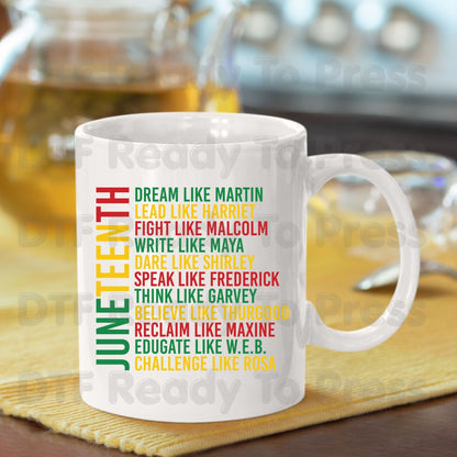 Dream Like Martin Lead Like Harriet Juneteenth DTF Transfer Ready to Press Black Leaders Heat Transfer for Shirts Black History UV Sticker