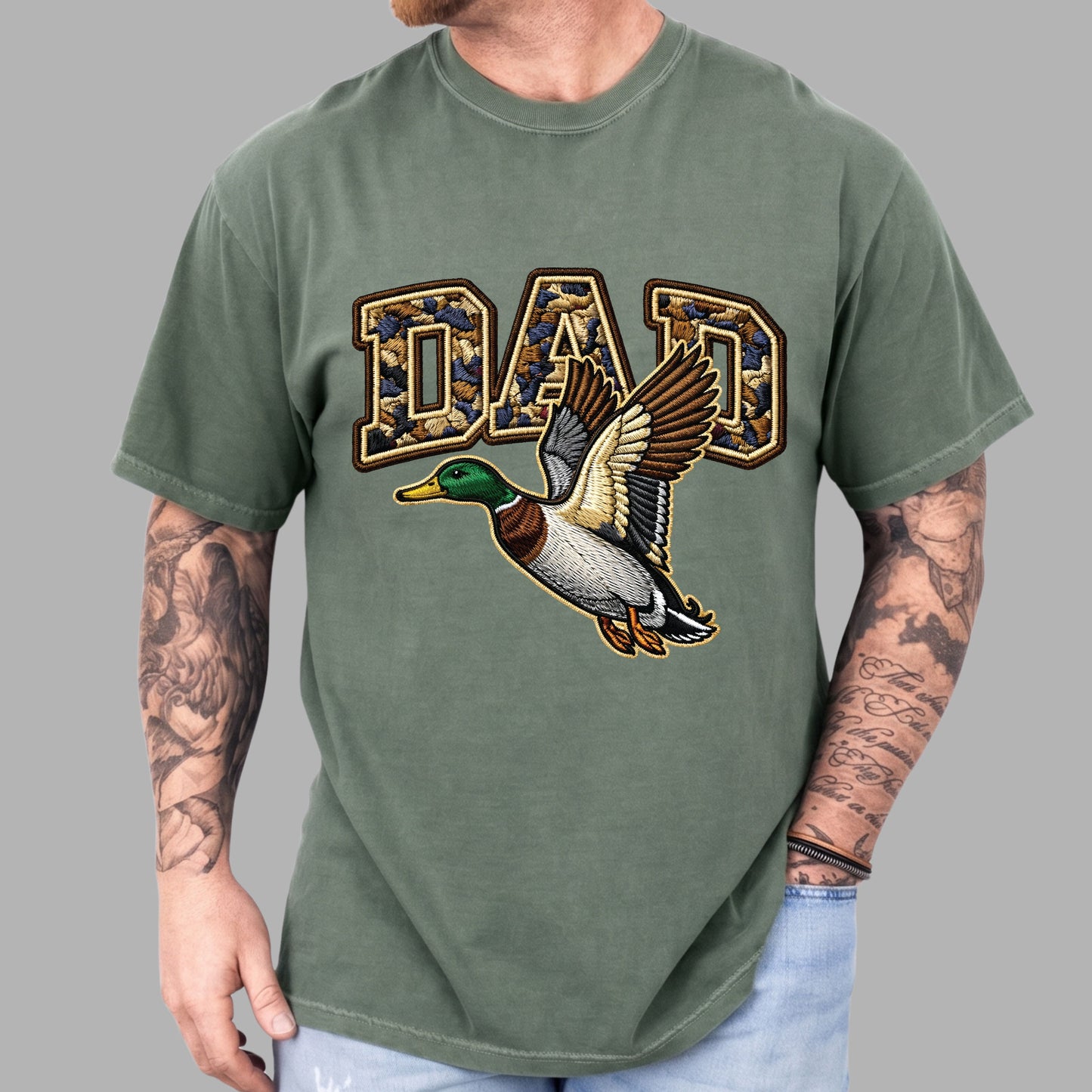 Duck Hunting Camo Dad Comfort Colors T Shirt