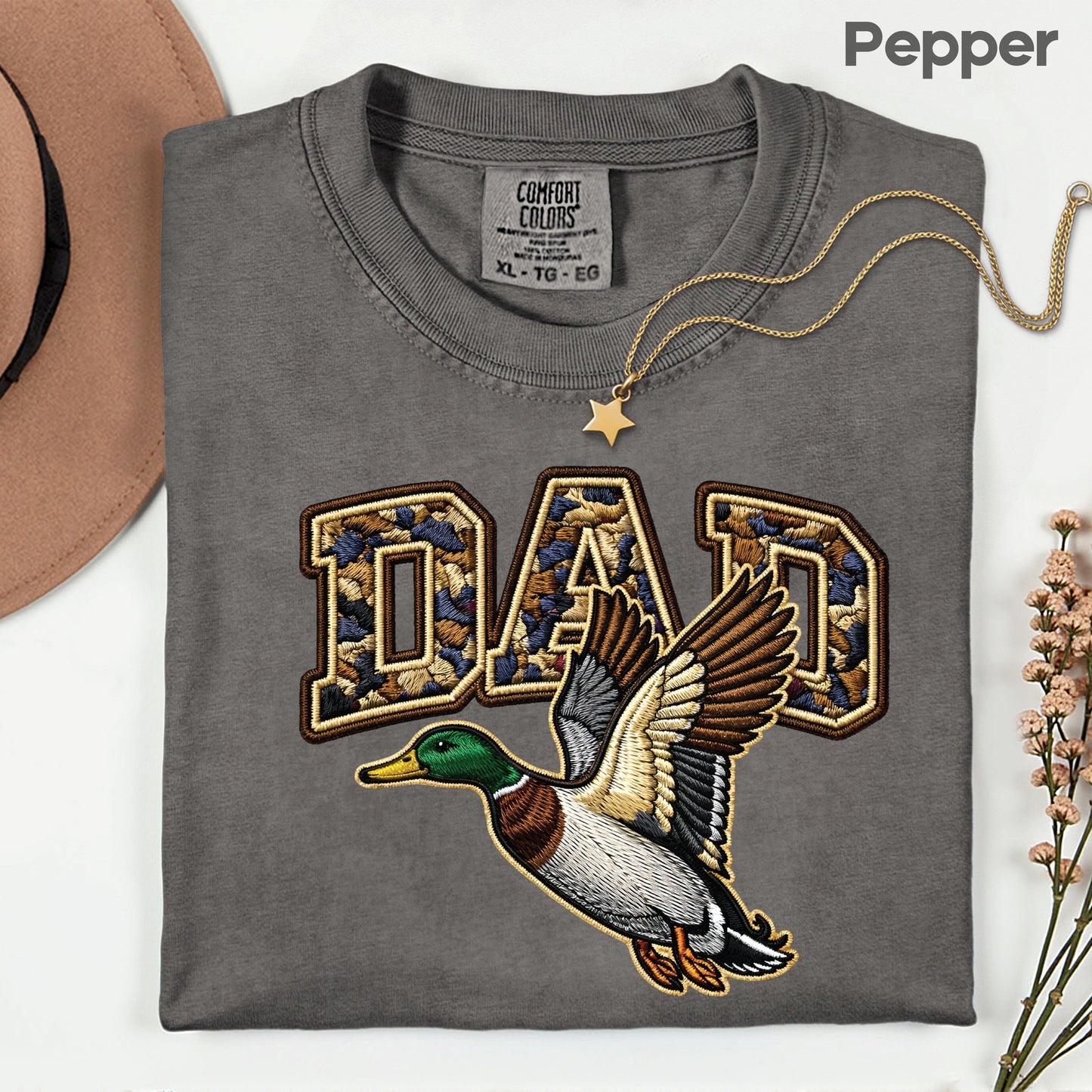 Duck Hunting Camo Dad Comfort Colors T Shirt
