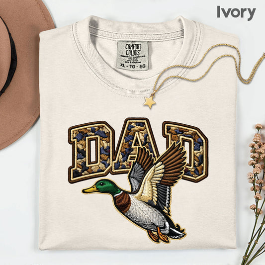 Duck Hunting Camo Dad Comfort Colors T Shirt Mallard Bird Father's Day Gift Camouflage Hunter Apparel Outdoorsman Men's Tee Gameday Shirt