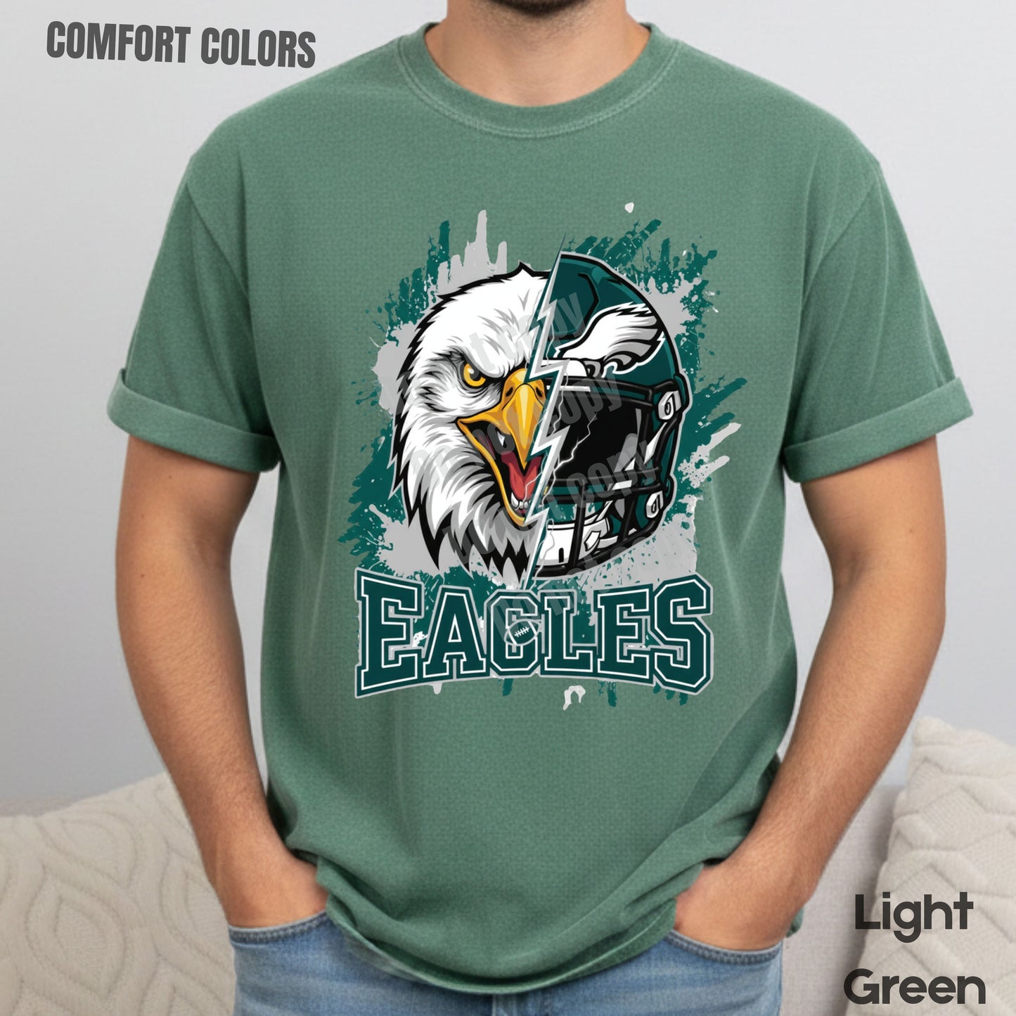Eagles Shirts Philadelphia Football Fan Shirt Green Game Day Jersey Style Comfort Colors Adult Tee