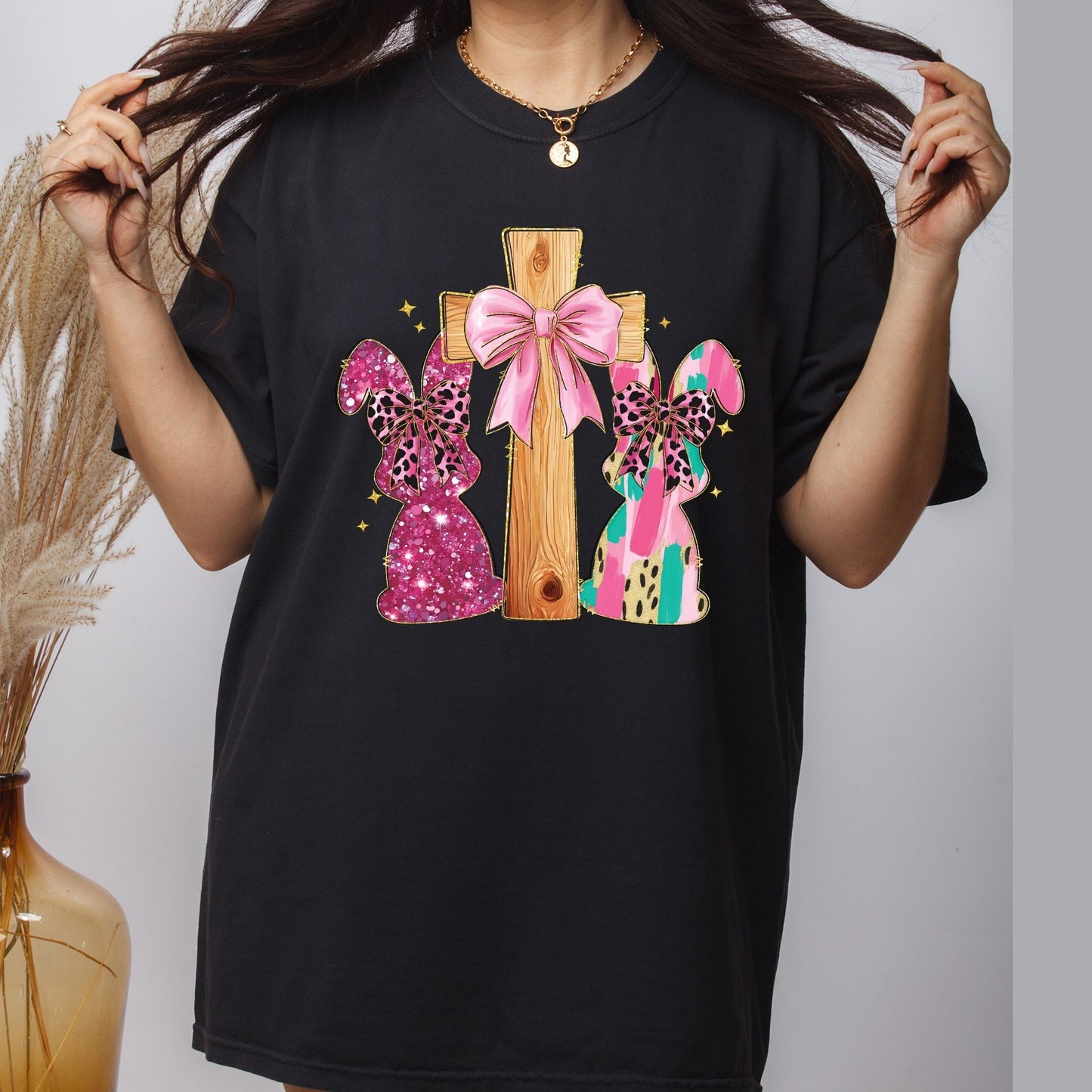 Easter Bunny Christian Cross DTF Transfer ready to Press Love Like Jesus Heat Transfer for Shirts Bible Verse UV Sticker Print