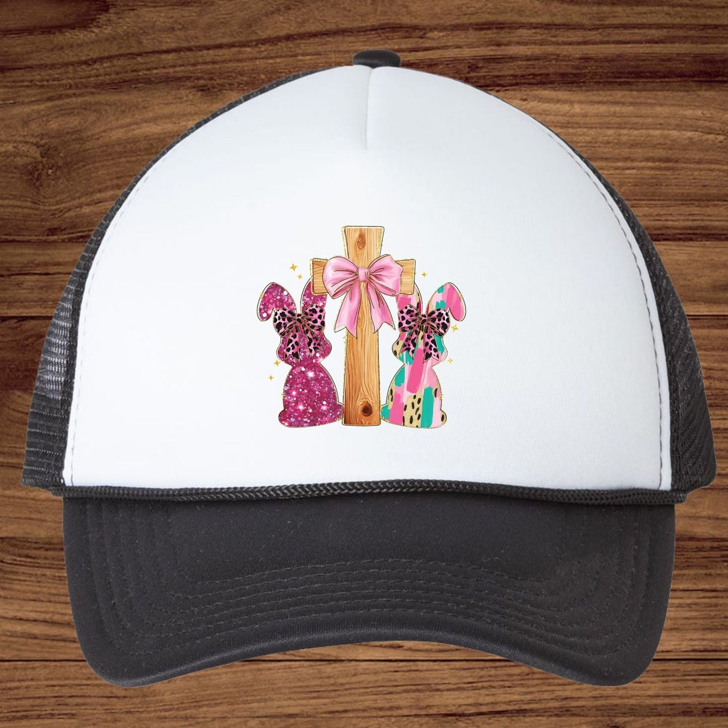 Easter Bunny Christian Cross DTF Transfer ready to Press