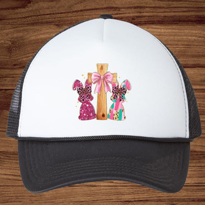 Easter Bunny Christian Cross DTF Transfer ready to Press