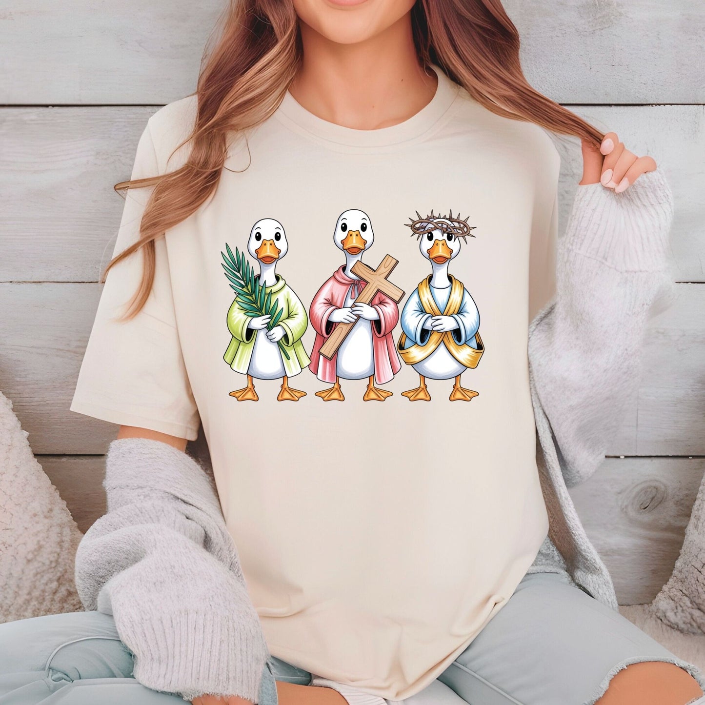 Easter Goose Christian DTF Transfer ready to Press Funny Easter Faith Heat Transfer for Shirts Bible Verse UV Sticker Prints