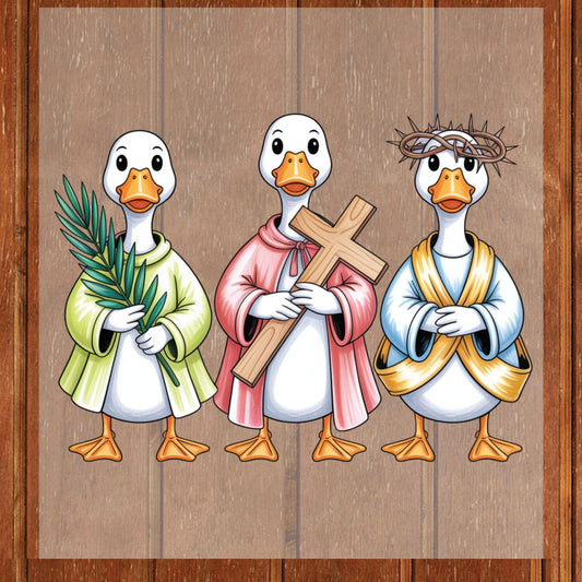 Easter Goose Christian DTF Transfer ready to Press Funny Easter Faith Heat Transfer for Shirts Bible Verse UV Sticker Prints