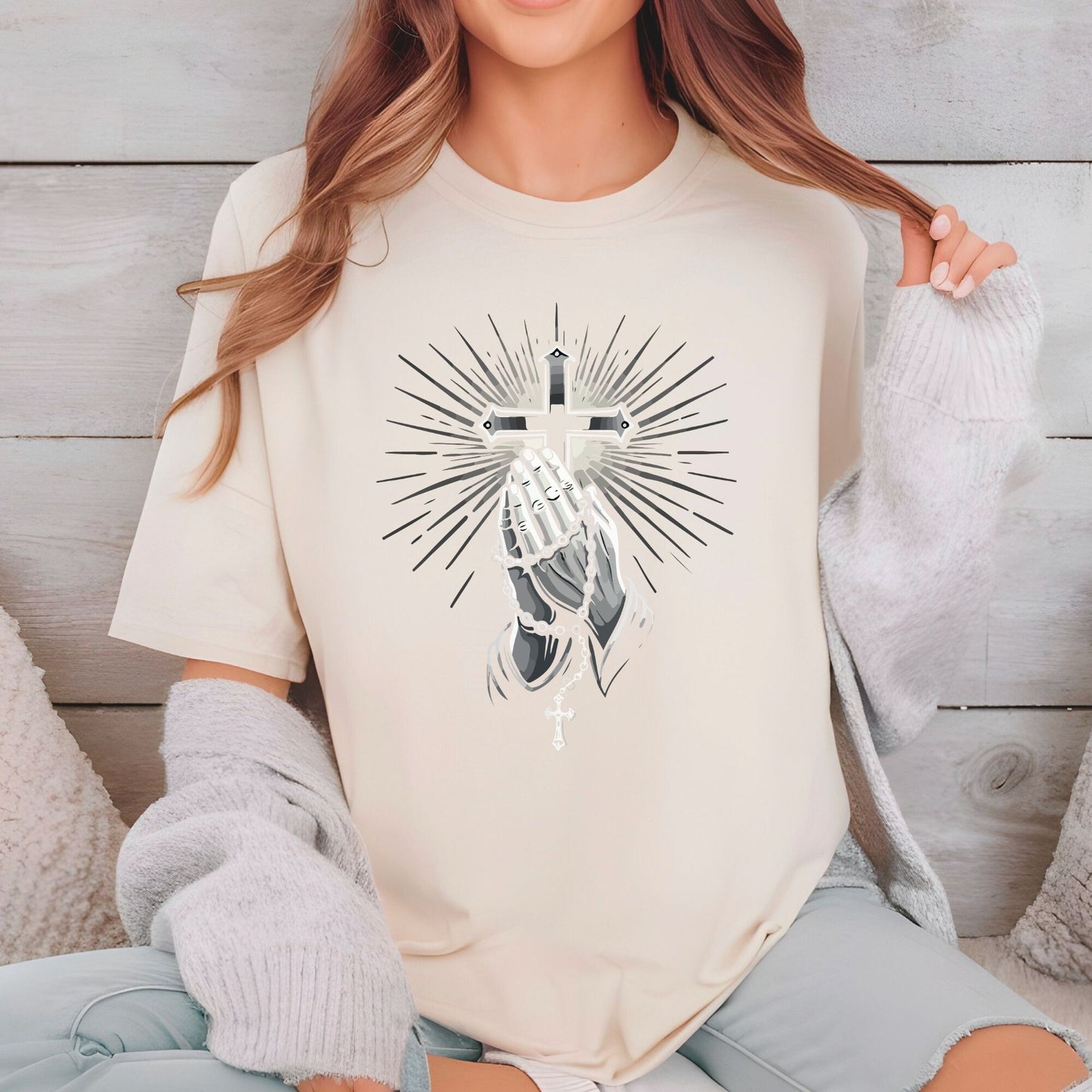 Easter Praying Hands Christian DTF Transfer ready to Press