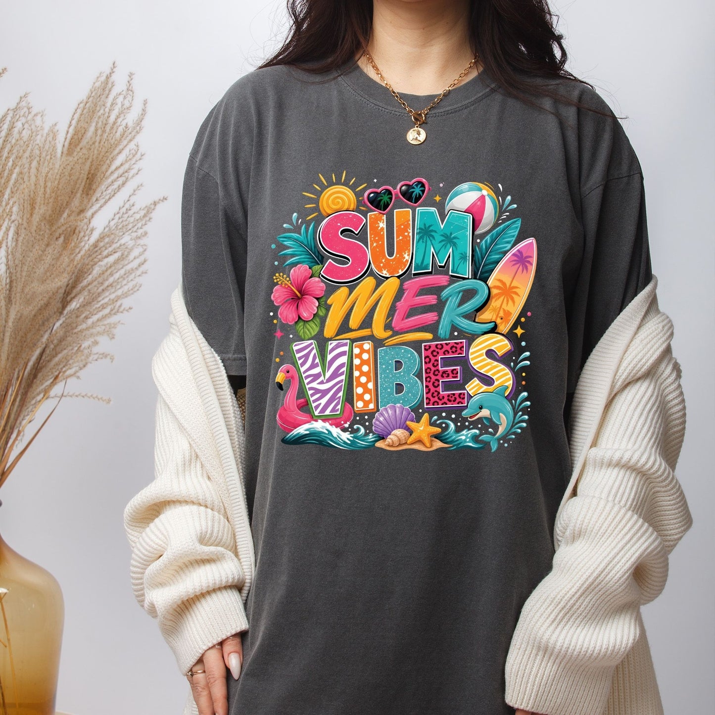 Endless Summer Retro Sunset DTF Transfer Ready to Press Beach Vacation UV DTF Sticker Coconut Drink Heat Transfer for Shirts
